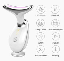 Load image into Gallery viewer, Wavy Chic Beauty Facial Massager, 7 Color Wavy Acne Beauty Microcurrent Facial Device Skin Firming for Face Neck Beauty Device,