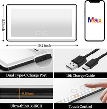 Load image into Gallery viewer, Car Sun Visor Vanity Mirror: Rechargeable Led Makeup Mirror with 3 Light Modes & Dimmable Touch Screen - Car Mirror Accessories for Women Girl