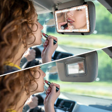 Load image into Gallery viewer, Car Sun Visor Vanity Mirror: Rechargeable Led Makeup Mirror with 3 Light Modes & Dimmable Touch Screen - Car Mirror Accessories for Women Girl